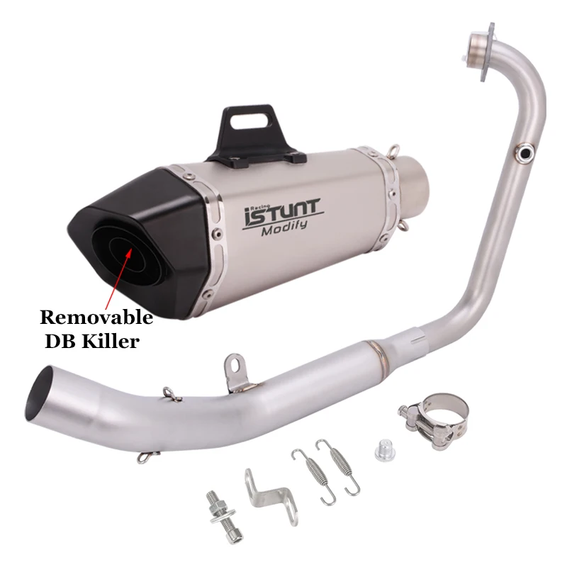 Slip On For Zontes ZT155 ZT 155 U U1 G1 GK Z2 2025 2026 Motorcycle Exhaust System Escape Front Link Pipe With Muffler DB Killer