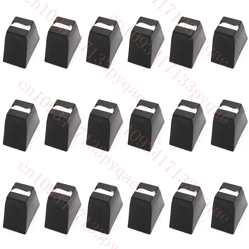 18pcs Black Potentiometer Fader Knob Cap 12mmLx7mmW For Pioneer Mixer Equalizer