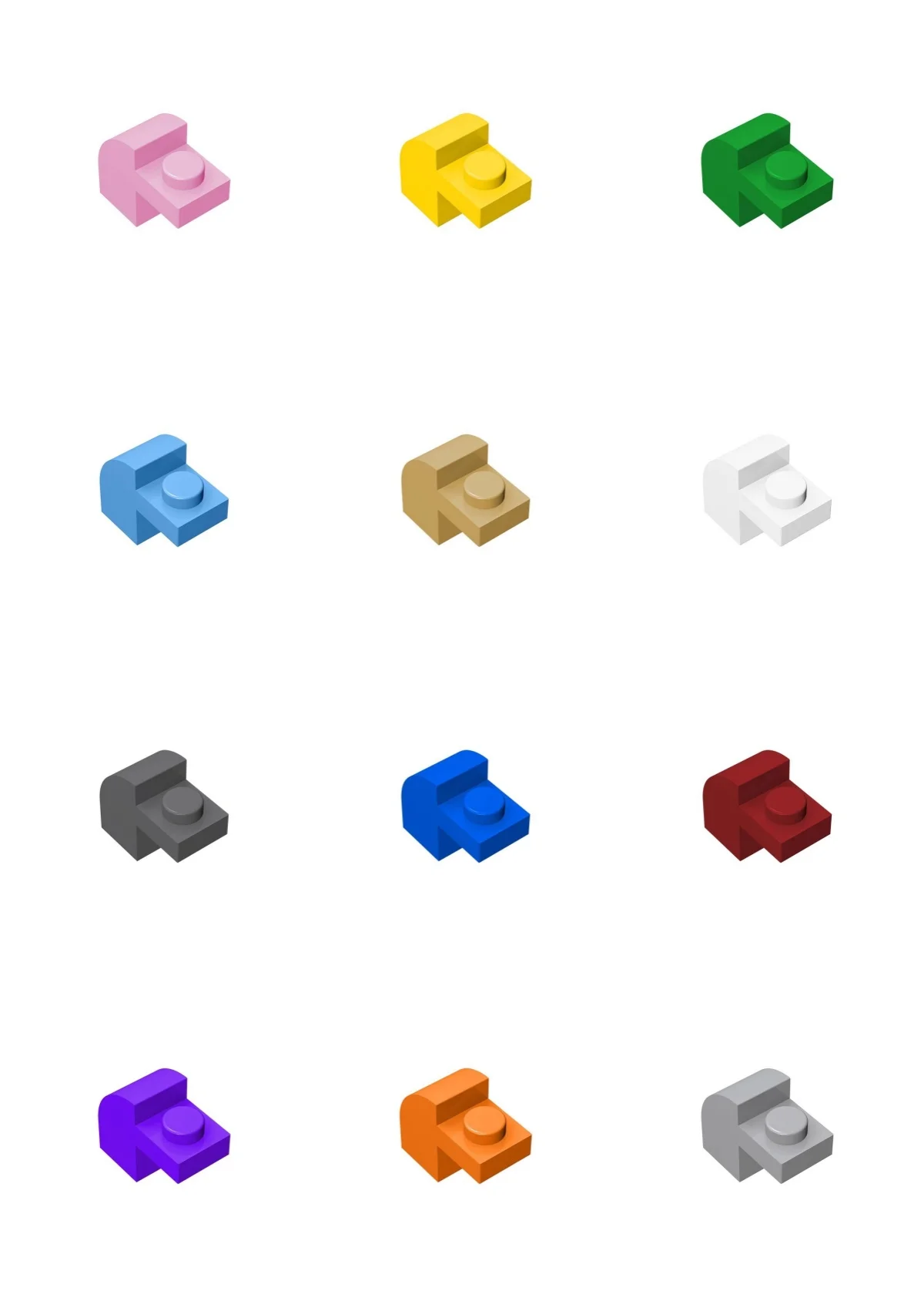 

50g/81pcs 32807 6091 1x2x1 Curved Block Moc Color Loose Parts Compatible with Brick DIY Children's Toy Assembly Gift Storage