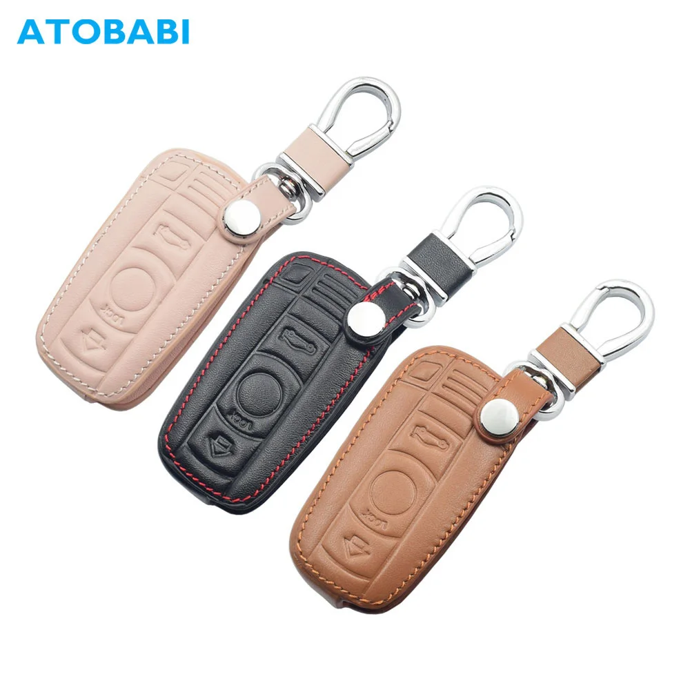 Leather Car Key Cover Remote Fobs Shell Case Auto Accessory For BMW 1 3 5 6 Series M3 M5 E90 E91 E92 E93 E60 E61 E81 E87 E88 E89