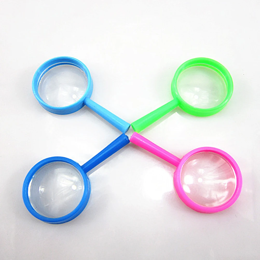 

12pcs 0.2X Plastic Magnifying Glasses Handheld Mini Magnifying Glass Portable Small Magnifiers for Kids (Random Color)
