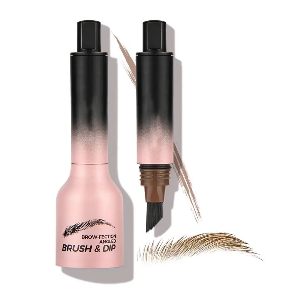 Caneta de matiz de sobrancelha à prova d'água, escova angular de longa duração, à prova de manchas para traços de cabelo naturais rápidos
