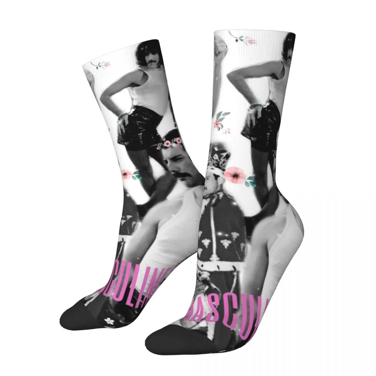 Happy Funny Men's Socks Casual Freddie Mercury Music Band Sock Skateboard Women's Sock Spring Summer Autumn Winter