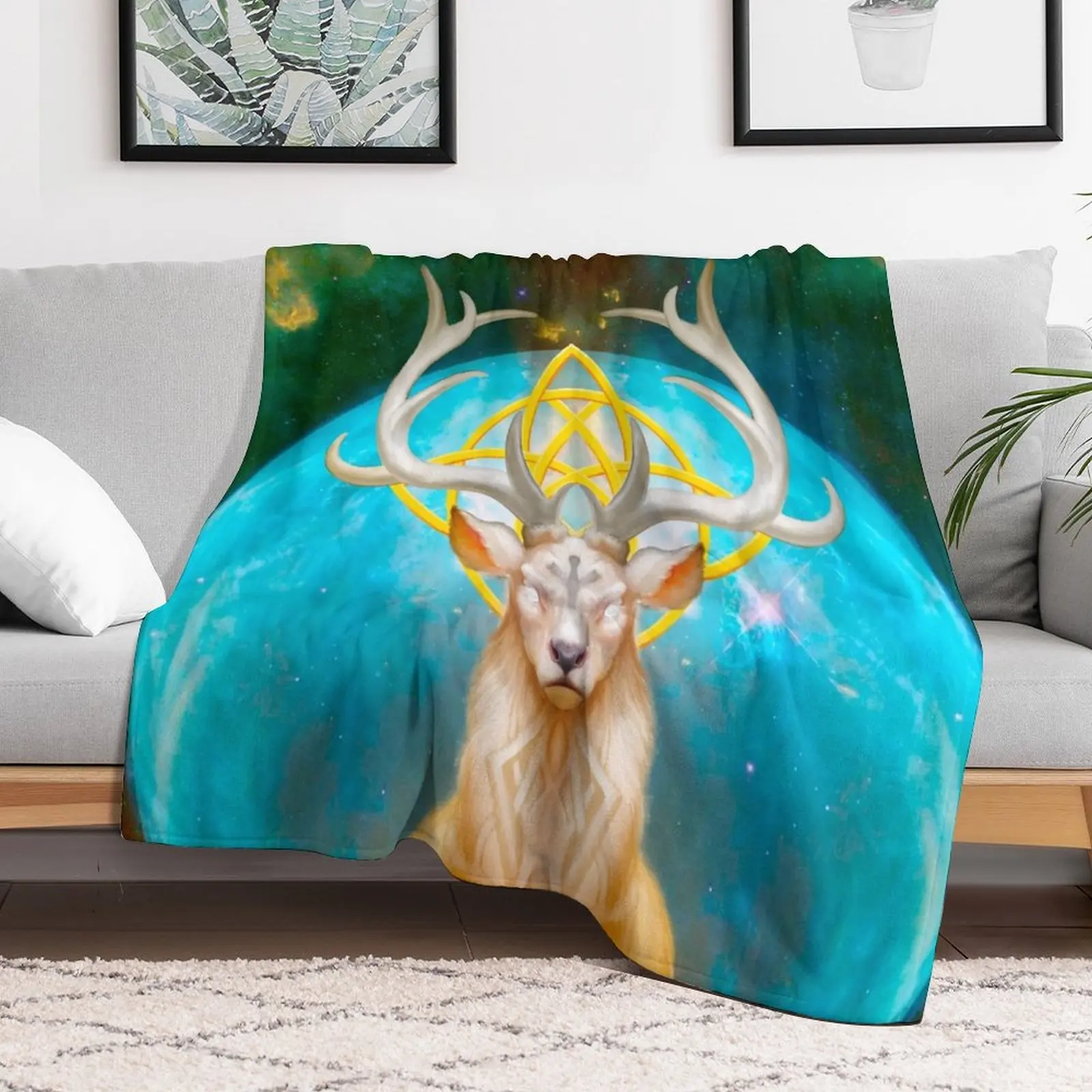 

The White Stag Throw Blanket Flannel warm for winter Stuffeds Designers Blankets