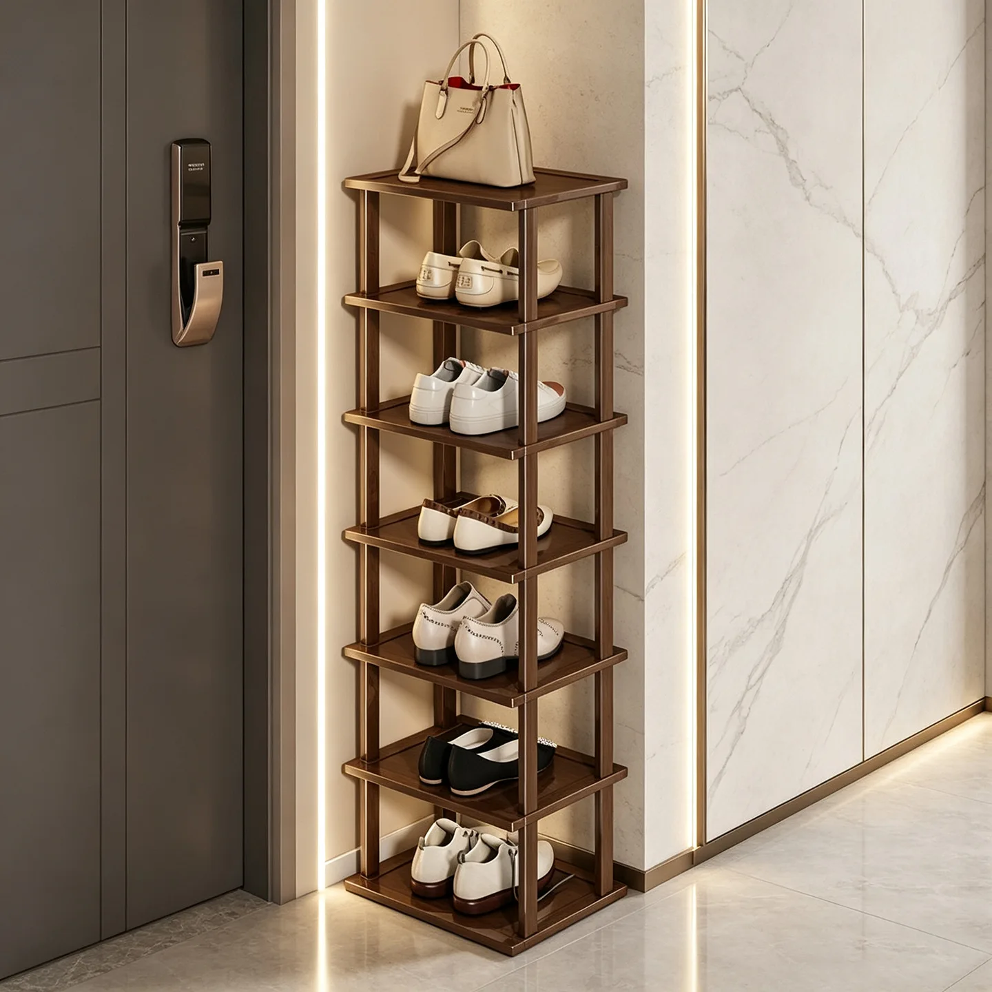 AOLIVIYA Door Entrance Shoe Rack Hallway Cabinet Economy Narrow Rental Space Stand