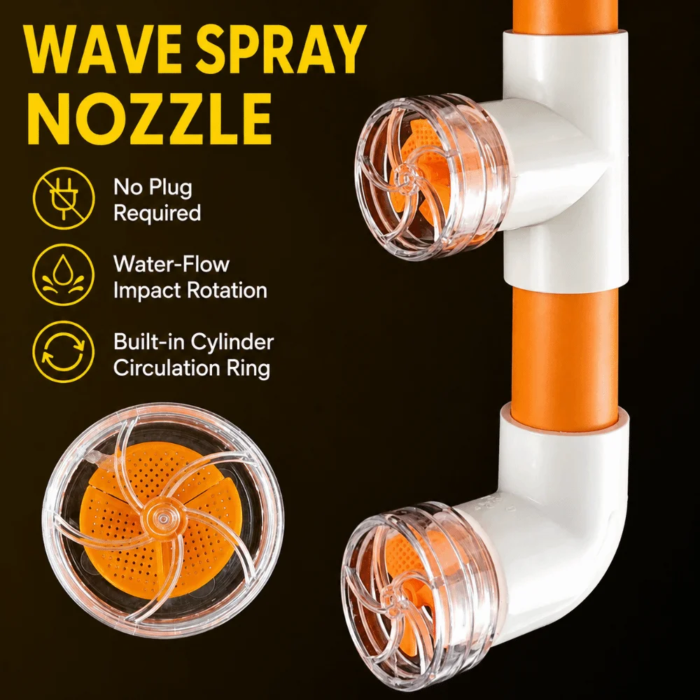 Plastic Wave Maker Nozzle 360° Rotatable Orange Aquarium Outlet Fitting DIY Water Circulation Spout Back Filter Aquarium
