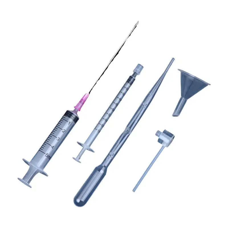 5-teiliges Set aus Kunststoff-Diffusoren, Spritzen, Strohhalmen, Tropfernäpfchen, Sprühflaschen und anderen Kosmetikwerkzeugen für die Nachfüllung von Parfüm. – Detail 10