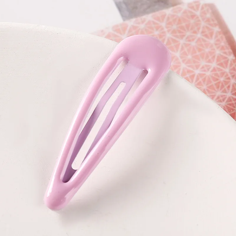 10/20/30Pcs Girls Hairpin Water Drop Hair Clip Candy Solid Color Barrette Oil BB Hairclip Ornament New Children Hair Accessories