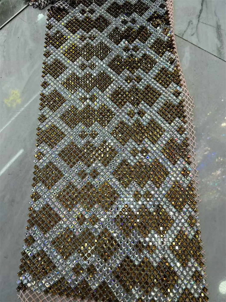 

Блестящая африканская кружевная ткань со стразами DEess, 2026, французская вышивка, высокое качество, роскошные свадебные кружева с тяжелыми камнями