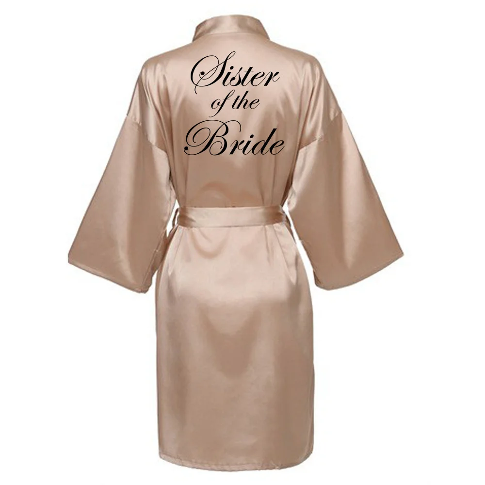 Satin Silk Robes Wedding BathRobe Bride Bridesmaid Dress Gown Women Clothing Sleepwear XK026