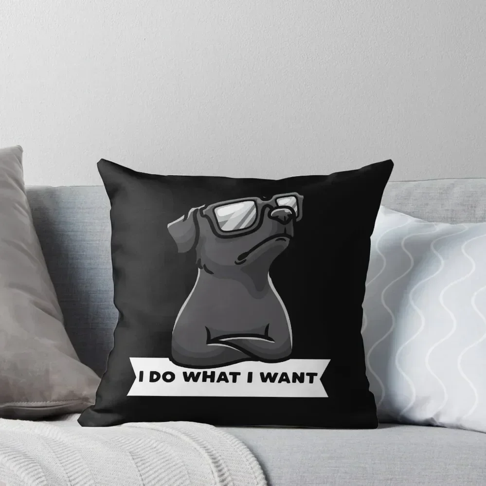 

Patterdale terrier I Do What I Want Stubborn Dog Throw Pillow Sitting Cushion Marble Cushion Cover pillow
