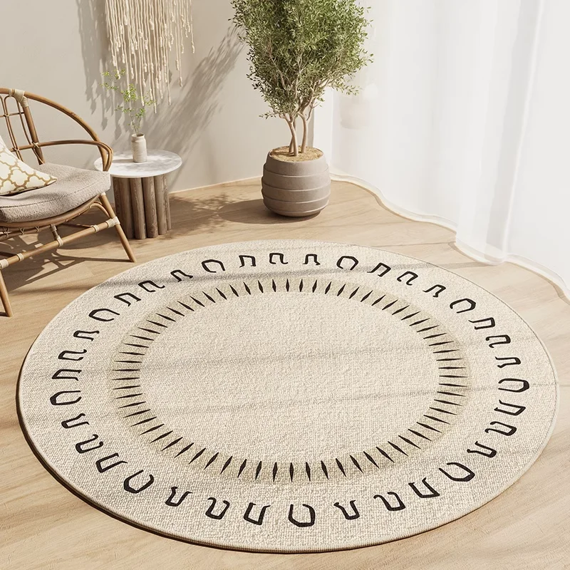 Living Room Round Carpet Bedroom Computer Chair Round Floor Mat Balcony Rocking Chair Minimalist Lines French Light Luxury Rugs