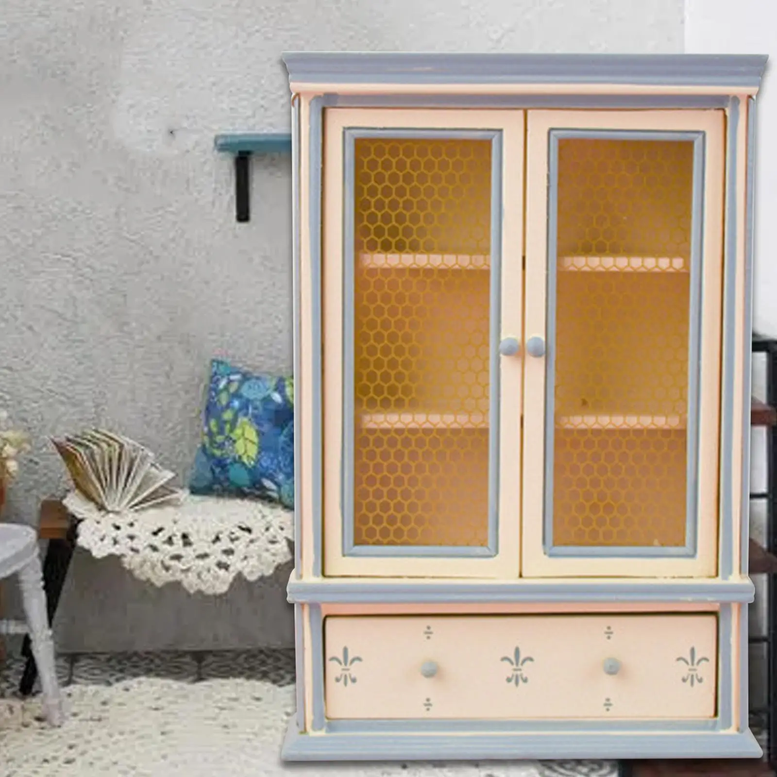 1/12 Dollhouse Miniatures Cabinet Dolls House Mini Furniture for Balcony