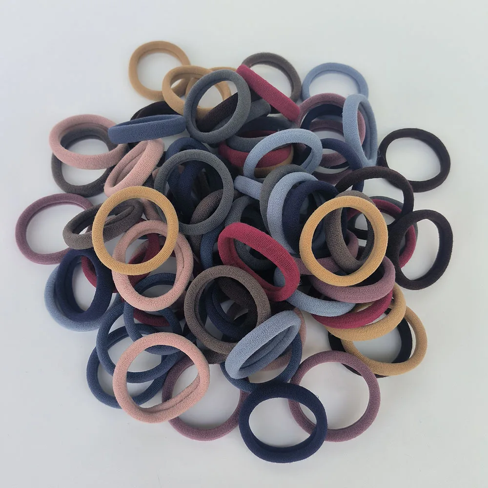 50 teile/satz Verpackung Frauen Mädchen Haar Bands Einfache Feste Farben Elastische Stirnband Haar Seile Krawatten Haar Zubehör Pferdeschwanz Halter – Detail 10