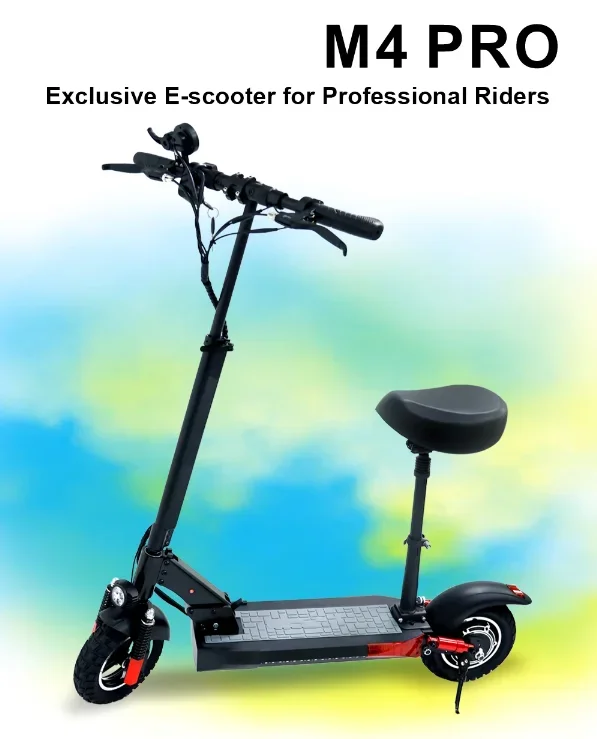 New M4PRO 800W motor 10-inch adult easy folding maximum speed 45KM/H electric scooter 48V16Ah battery electric scooter with seat