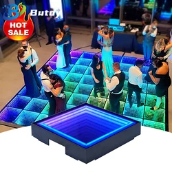 Stage RGB 3D Mirror Floor Light DMX Control Professional LED Dance Effect Panel Floor Tile Light for DJ Disco Club Wedding Party