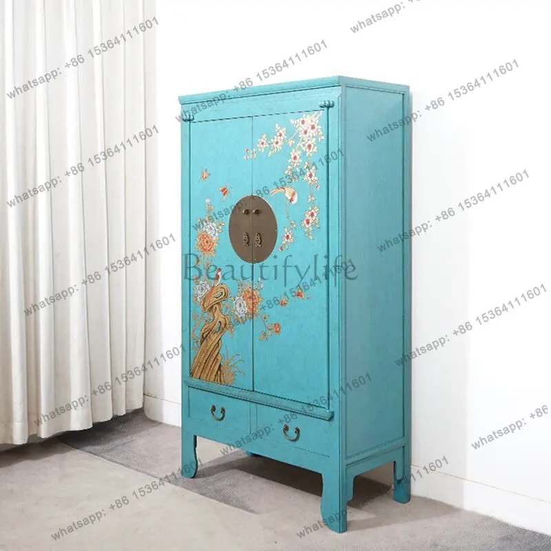 XX. Neoclassical retro, storage decorative cabinet New Chinese antique painted large wardrobe vertical cabinet