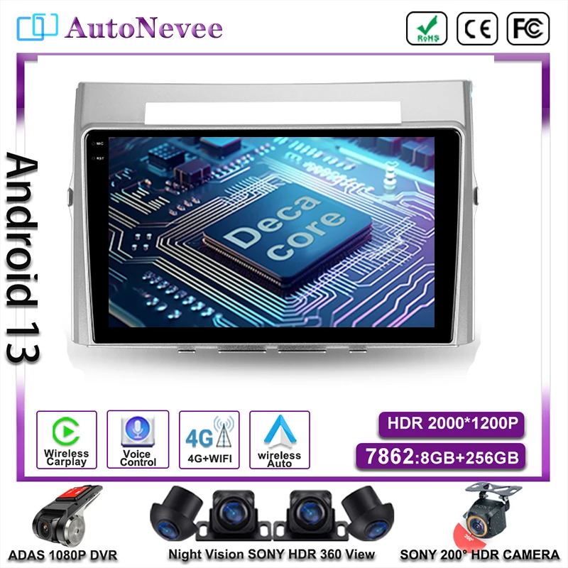 

Android Car For Toyota Corolla Verso AR10 2004-2009 Radio Multimedia Stereo Player Auto Navigation GPS No 2Din DVD Head Unit