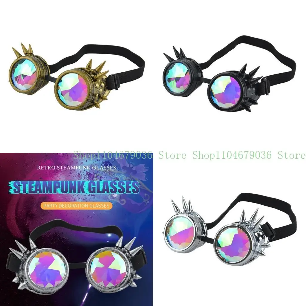 

652F Steampunk Goggles Sunglasses Men Women Glasses Rave Festival Retro Party Cosplay Goggle Eyewear