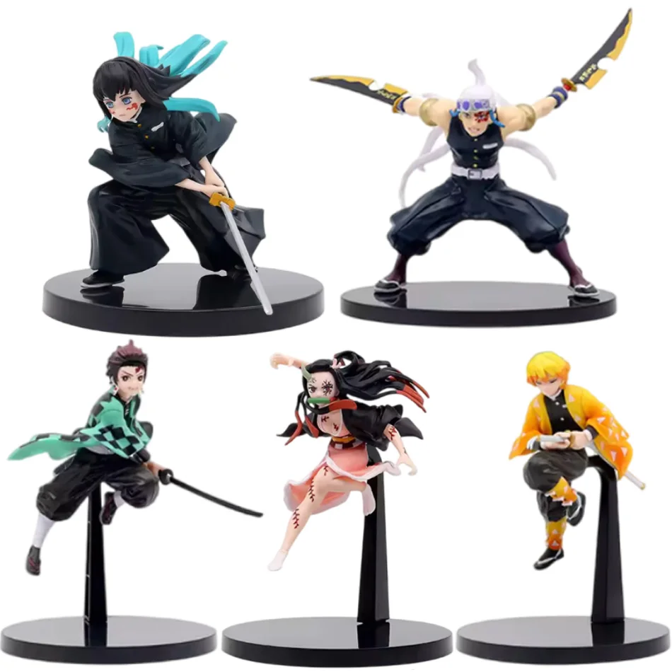 

Hot 12-20cm Anime Demon Slayer Figure Nezuko Tanjirou Zenitsu Inosuke Kyoujurou Giyuu Kawaii Qposket Figural PVC Model Toys Gift