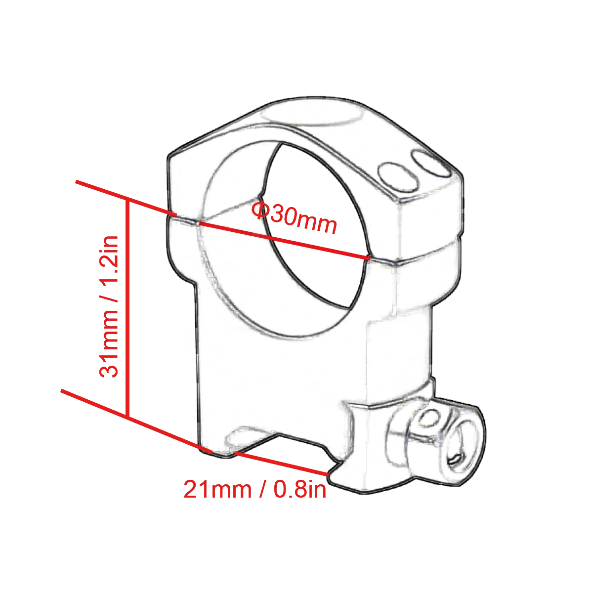 Vector Optics Scope Mount 30Mm High Fit On 21Mm Picatinny and Weaver Rail