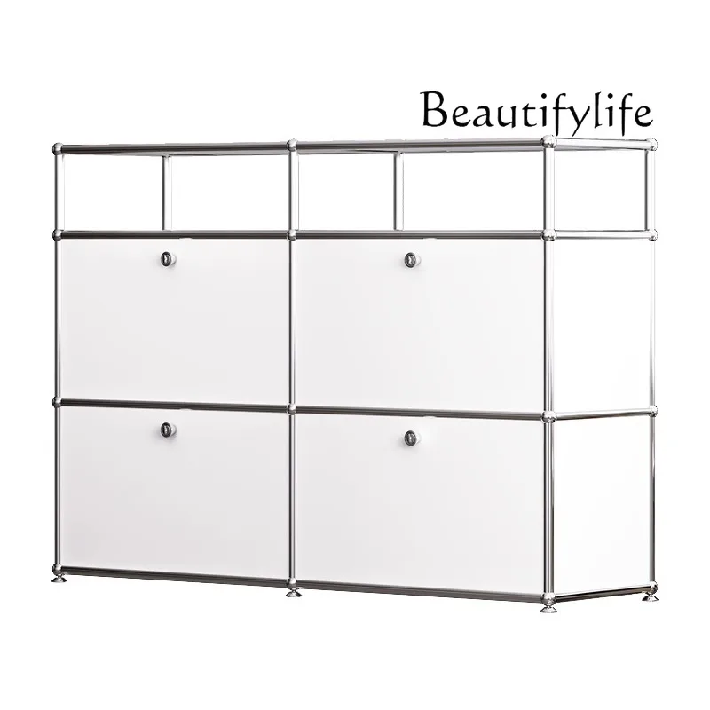 

retro module combination cabinet, stainless steel multifunctional and minimalist decorative storage bucket cabinet