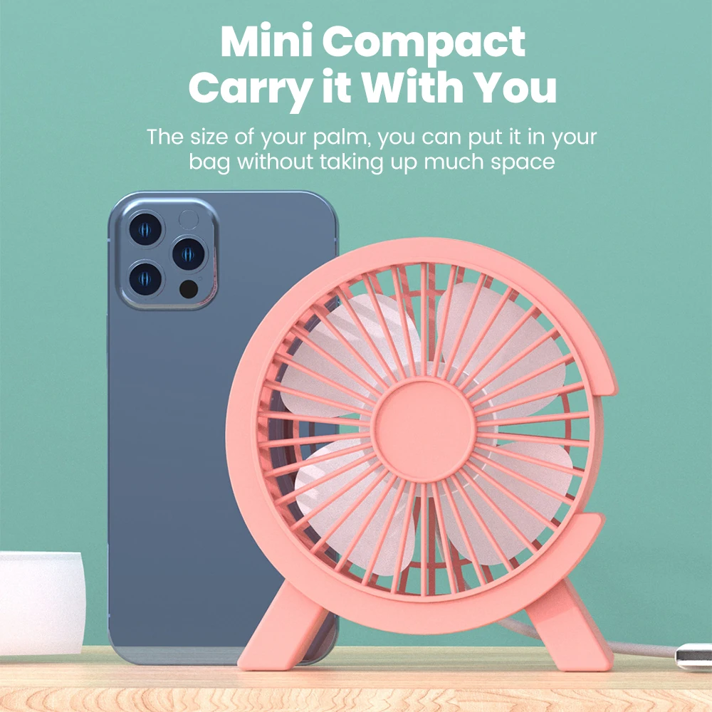 USB Mini Portable Fan Desktop Fans USB Plug Fans For Charger Power/Power Bank Standing Small Fan For Summer Student Dormitory view 4