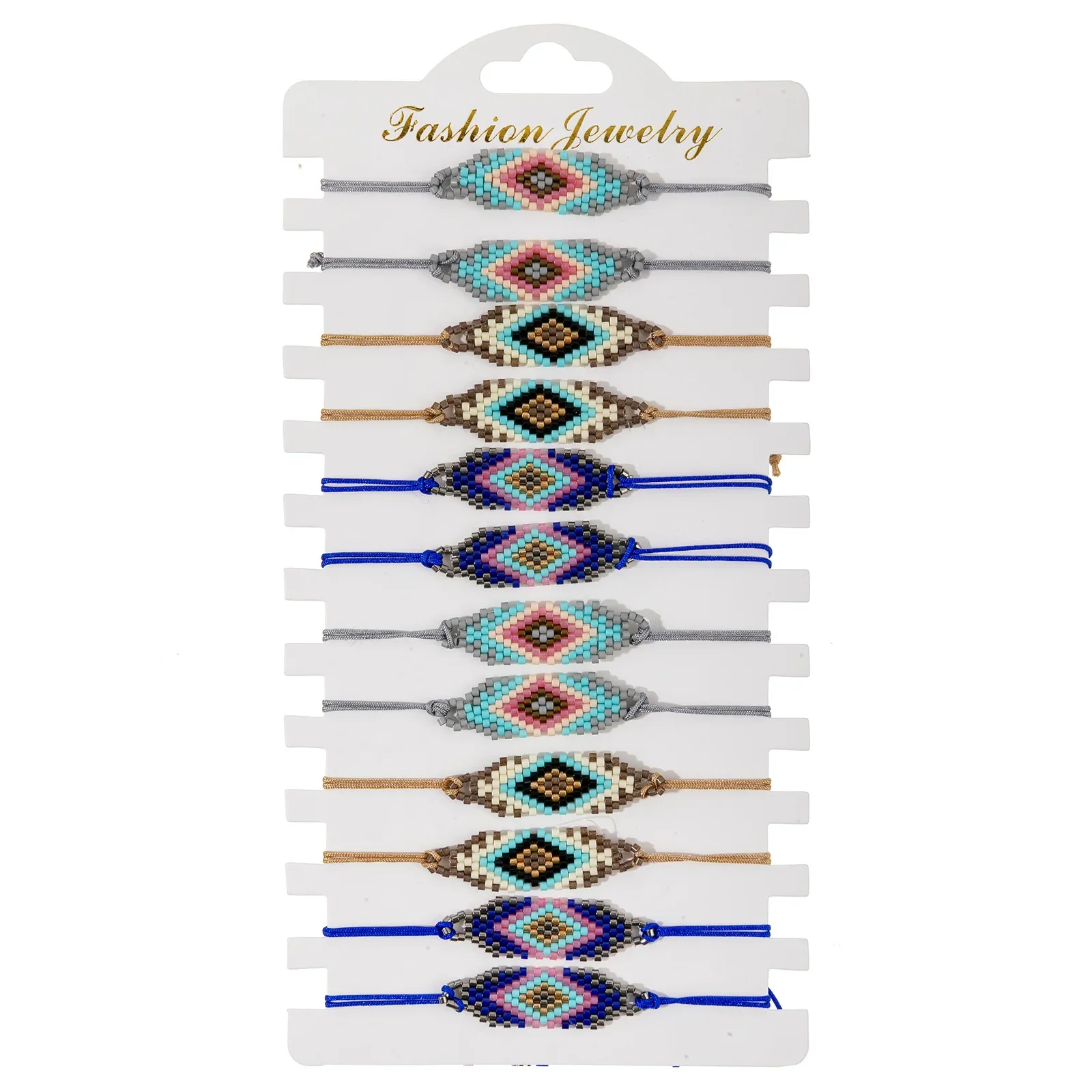 Beaded bracelet Geometry Arrow Bohemia Adjustable Hand weaving Female Gradient color Creativity Pattern Trend Rice bead bracelet