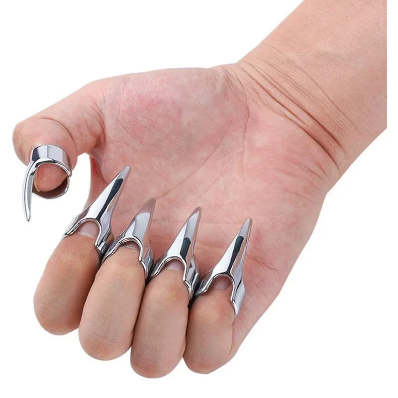 5Pcs Sexy Nail Covers Scratching Fondling Massage Grating Back Tickler Tools Women Men Tickle Touching Cosplay Stainless Steel