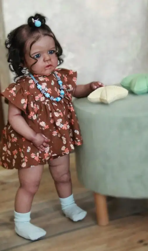 24inch Dark Skin Unfinished Reborn Sandie Doll Kit Already Painted Collectible DIY Doll Parts