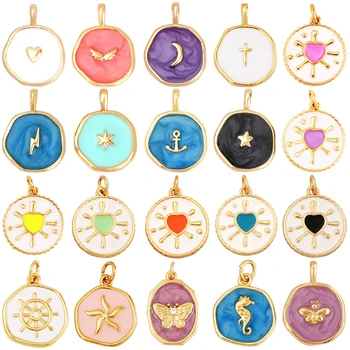 Perno Flash de ala de Ángel, accesorio esmaltado de corazón, Luna, estrella, para collar, pulsera, pendiente, suministro de joyería artesanal práctica, venta al por mayor K07