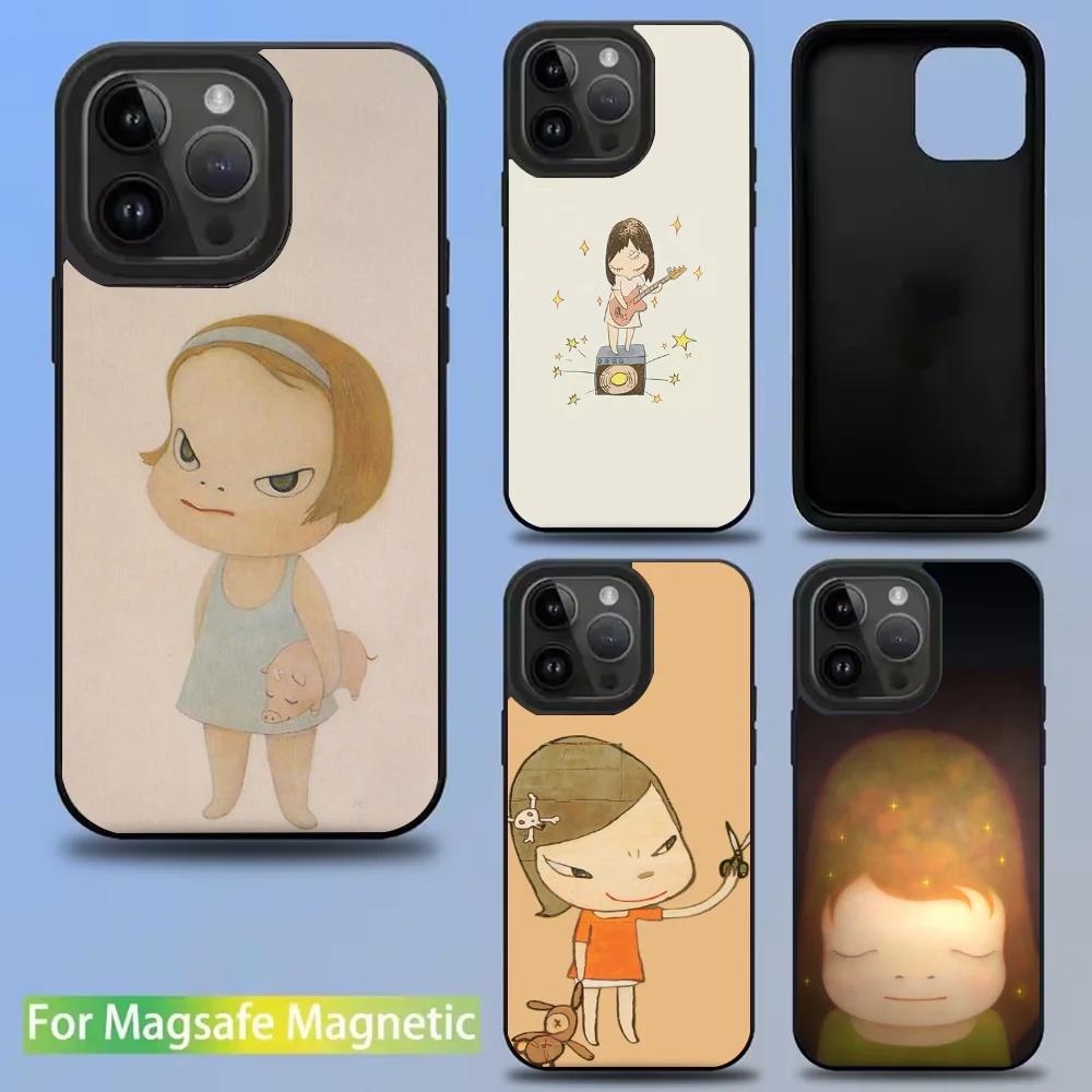 

Y-Yoshitomo N-Nara Art Phone Case For IPhone 16 15 14 13 12 11 Pro Mini Max Soft Magnetic Cover
