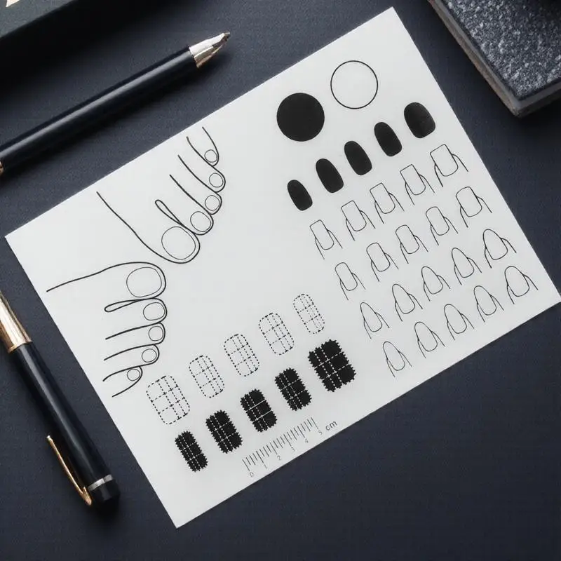 

Nail Art Stamping Mat Translucent B Type Silicone Manicure Mat For Polish Practice Color Testing Design Transfer Foldable