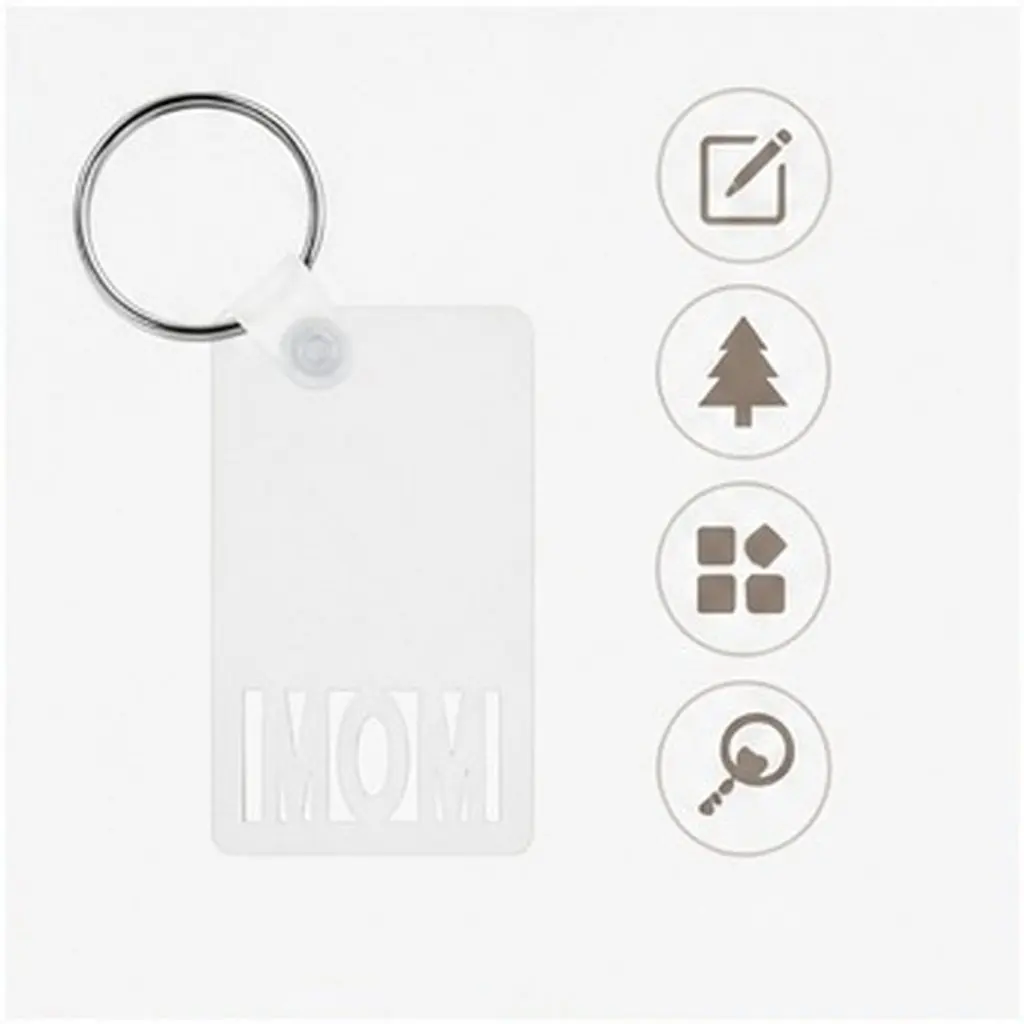 6Pcs Sublimation Blank Mom Sign Keyring DIY Heat Transfer Craft Supply for Mother's Day Gift Decor Bag Backpack Purse Handbag
