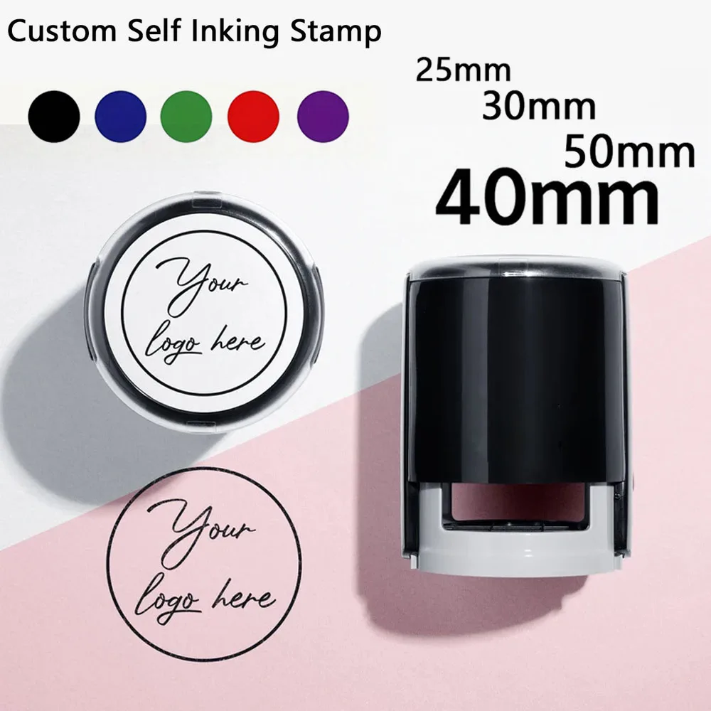 مخصص الذاتي التحبير ختم 25/30/40/50 مللي متر شعار مستدير تصميم شخصية النص الصحافة من نوع التحبير ختم لدعوة الزفاف Envelo #1