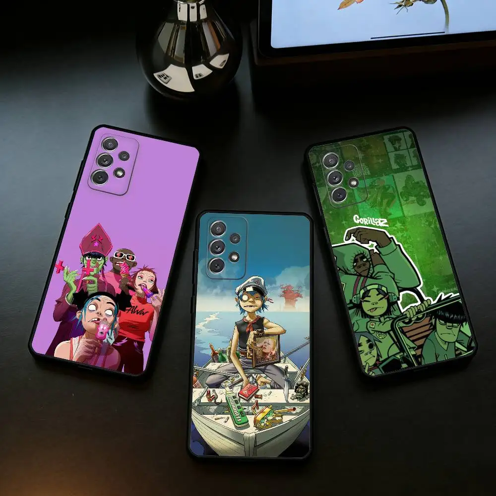 A-Anime G-Gorillaz Soft Silicone Black Cover Phone Case For Samsung Galaxy A73,A72,A71,A70,A53,A52,A51