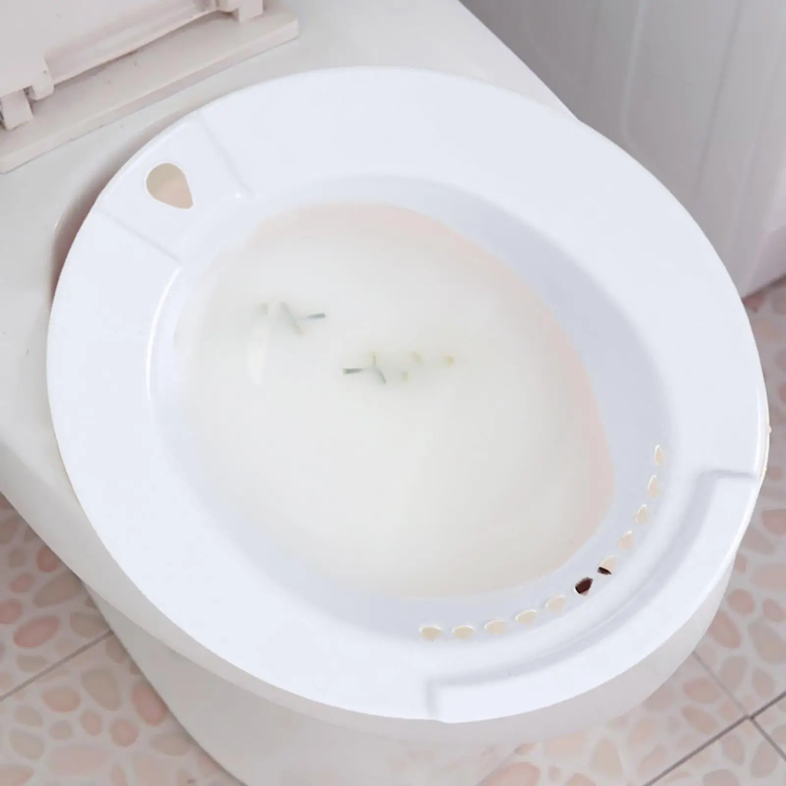 Sitz bidé de baño para hemorroides, alivia el remojo Perineal para inodoro estándar, blanco