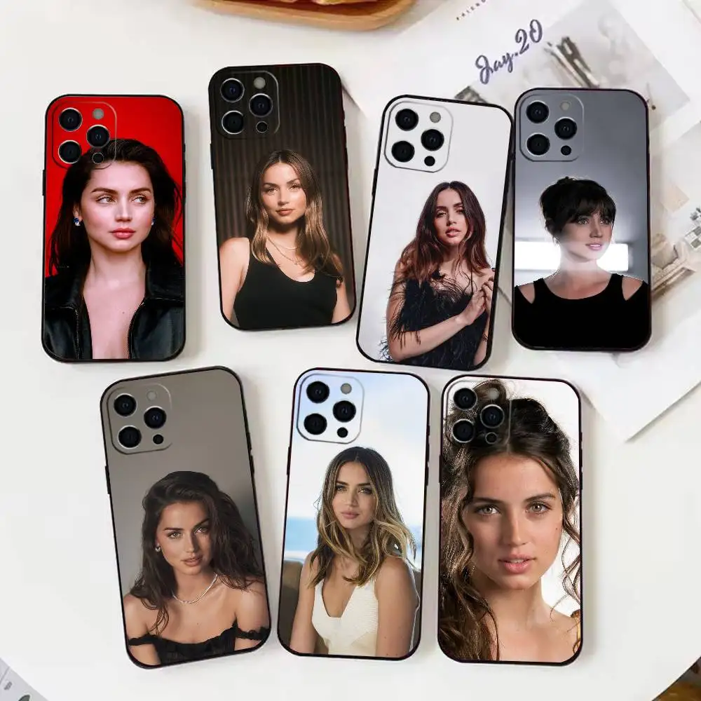1 funda de teléfono actriz A-Ana de Armas de silicona suave para IPhone 17 16 15 14 13 12 11 X XR Plus Pro Max Plus