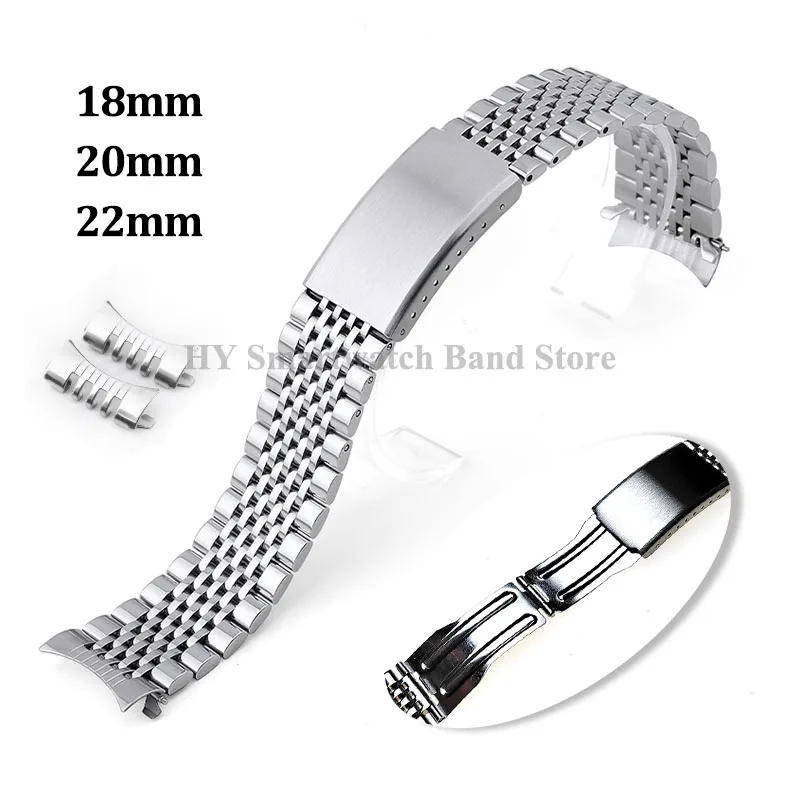 New 18mm 20mm 22mm Stainless Steel Watch Strap for Seiko for Tudor Quick Release Wrist Band Curved End Men Bracelet Replacement