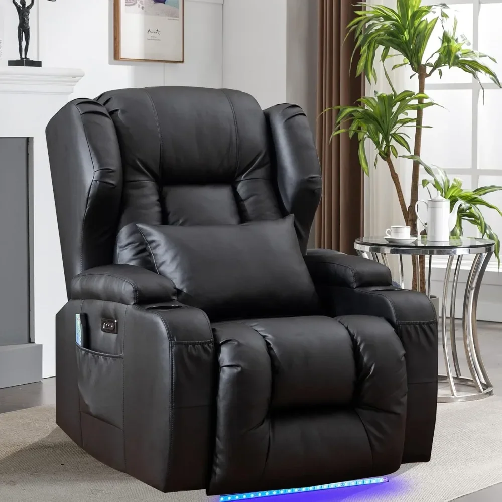 Power Recliner Chair with Massage & Heating, Comfy Sleeper Chair Sofa Electric Recliners Home Theater Seat for Living Room