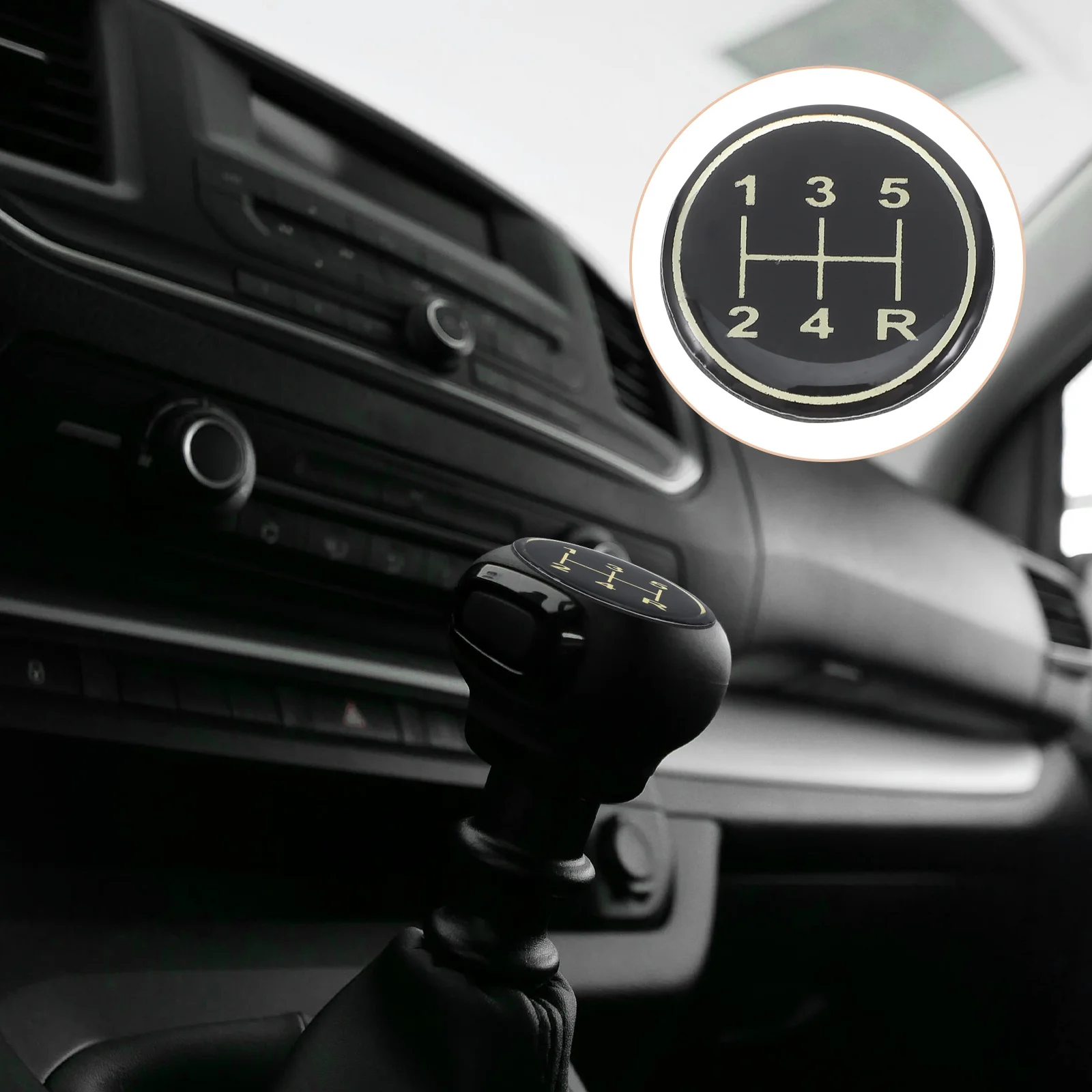 

Car Gear Shift Sticker Universal Fit For Manual Transmission Knobs Durable Epoxy Scratch Resistant Auto Interior Shifter