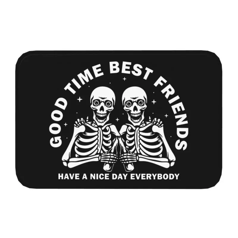 Custom Best SkeletonFriends Drunk Skull Beer Front Floor Door Entrance Mats Indoor Kitchen Bath Doormat Living Room Carpet Rug