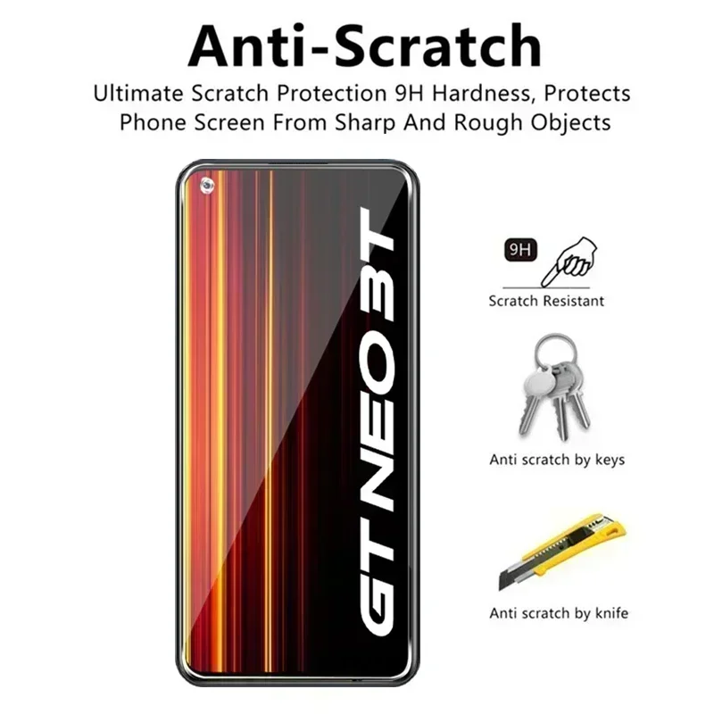 5Pcs Tempered Glass For Realme GT Neo 3T 5 2T 2 3 Screen Protector For Realme GT5 GT 2 Pro Master Explore Master Edition Glass