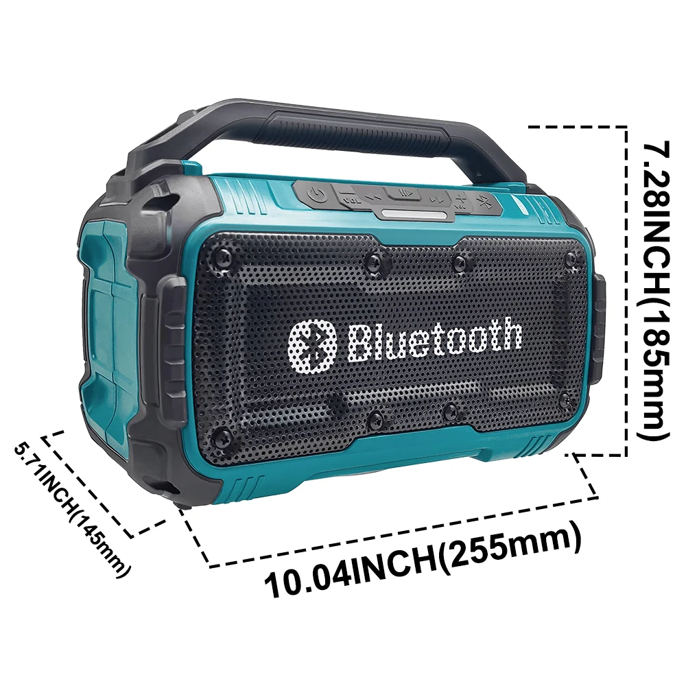 PATUOPRO Cordless Bluetooth Speaker With USB Port Portable Speaker Home Outodoor Power Tools For Makita 18V Battery(No Battery)