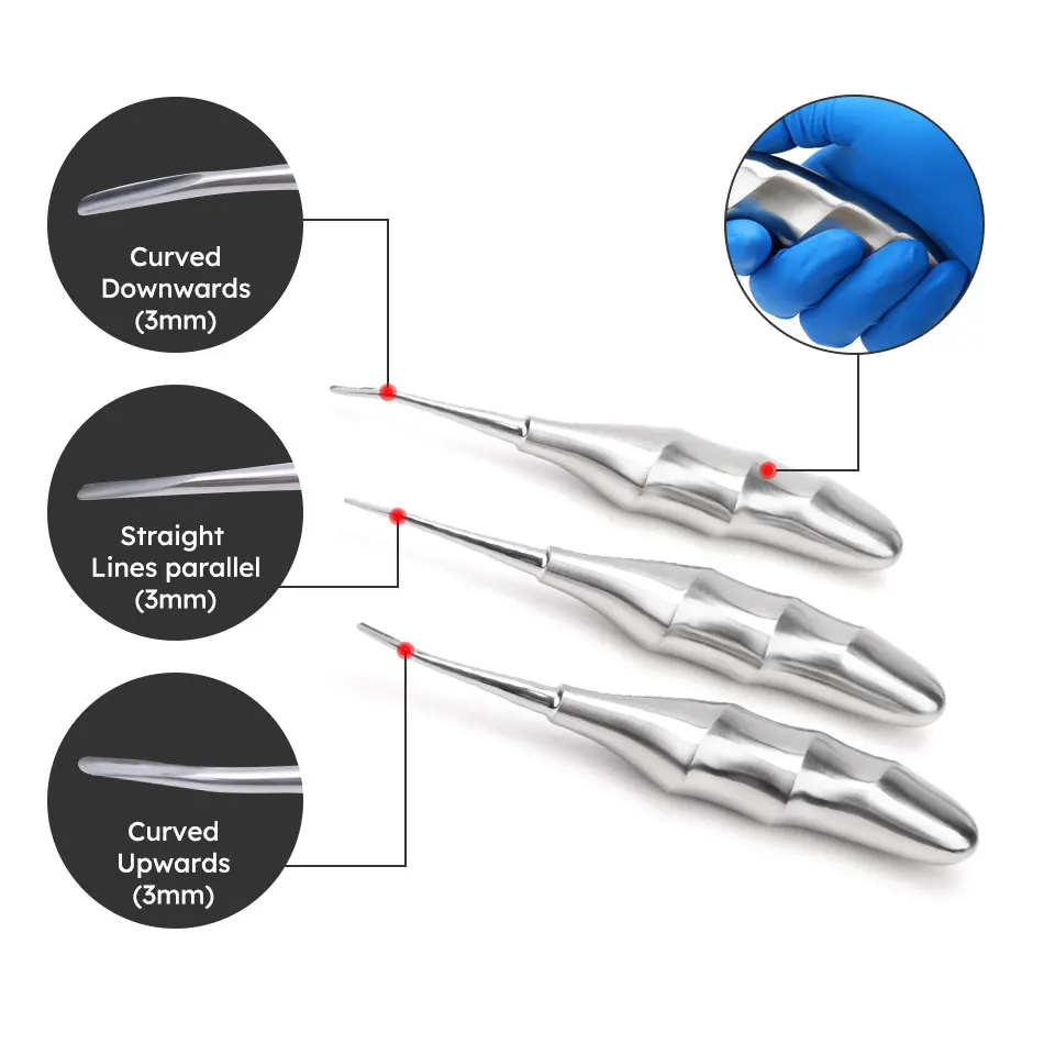 Dental Tooth extraction Tool Straight Curved Dental Root Lift Elevator Stump Apical Dentist Minimally Invasive Surgical Forcep