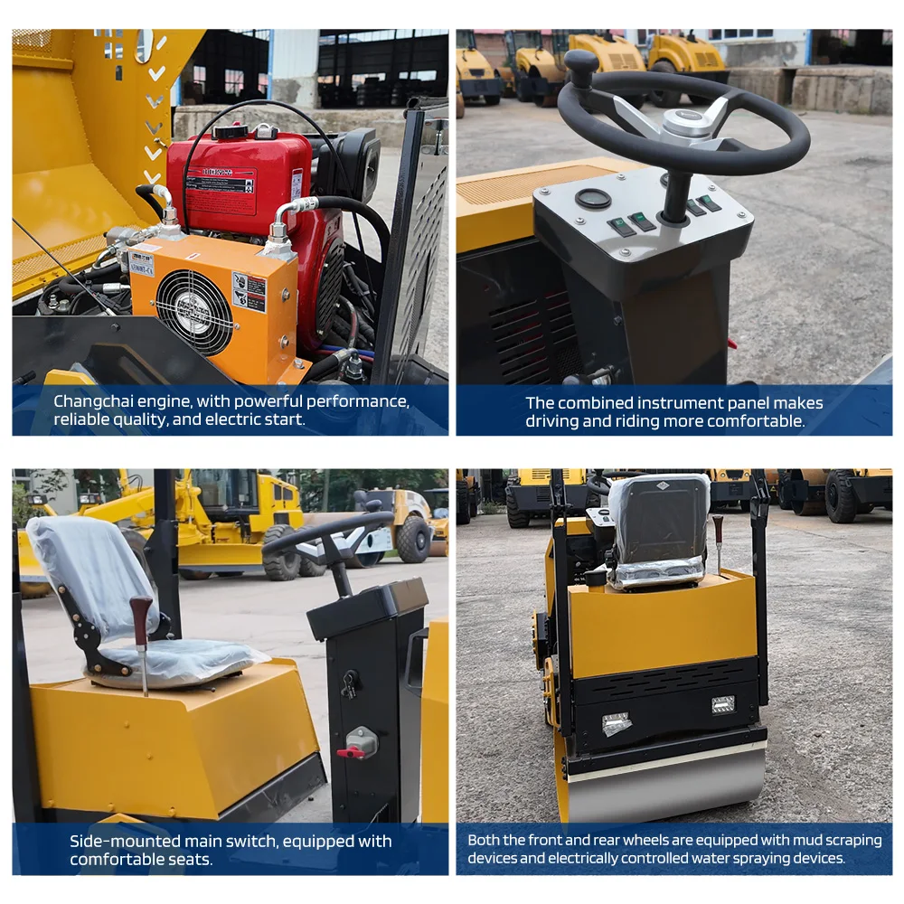 GZD Small-Scale Road Machinery Mini Ride-On Double Drum Road Roller Efficient Asphalt Compactor