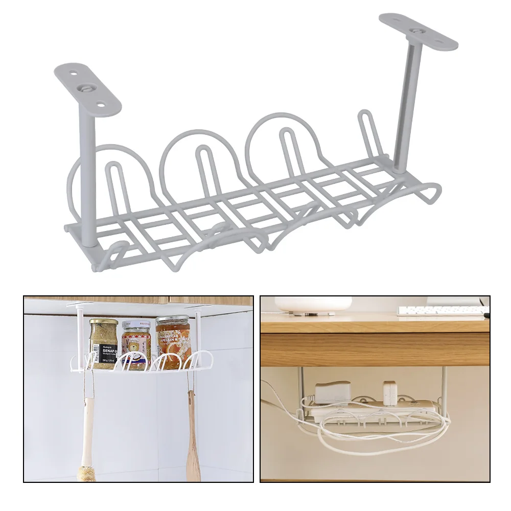 Cavo metallico ciabatta Organizer scaffale gestione cavi vassoio presa Rack di stoccaggio forte adesivo appeso sotto la scrivania