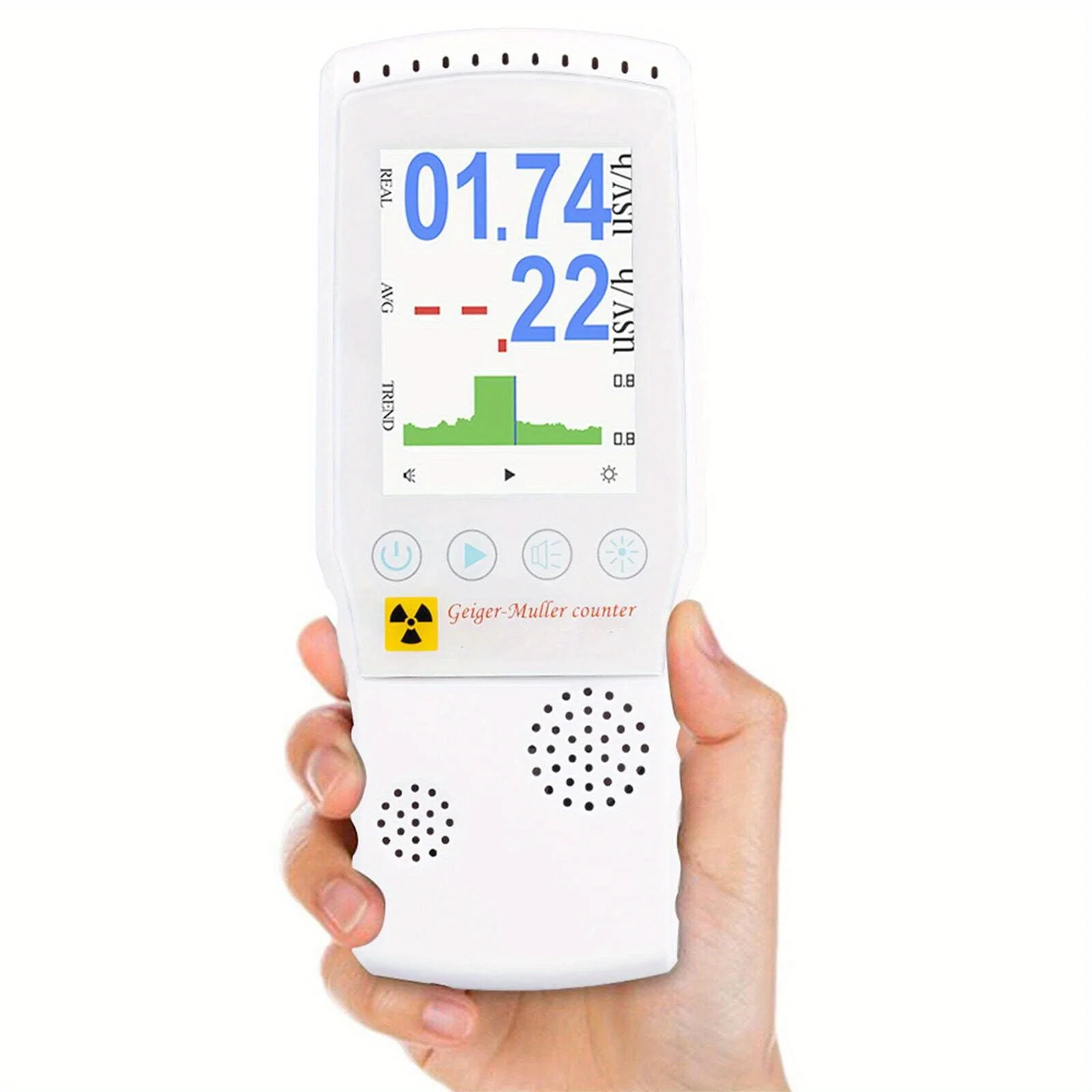 Nuclear Radiation Detector: Handheld Geiger Counter with Color Screen - Detects Beta, Gamma, X-ray, Ideal for Marble Detection,