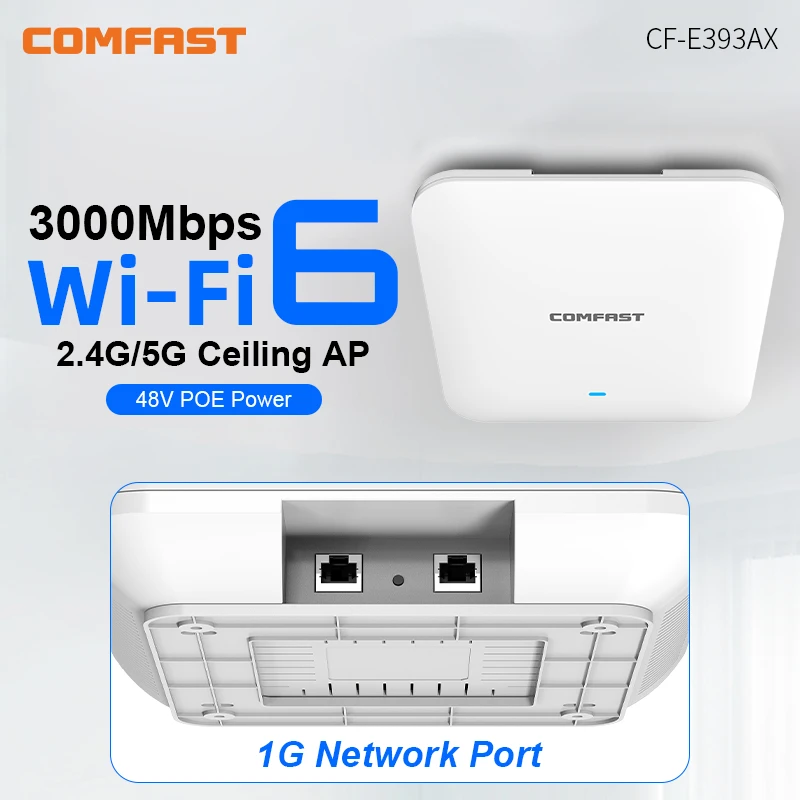 

Comfast Dual Band Access Point WiFi 6 3000Mbps Ceiling AP WIFI Extender 5G Repeater Gigabit Wireless AP Router Signal Booster