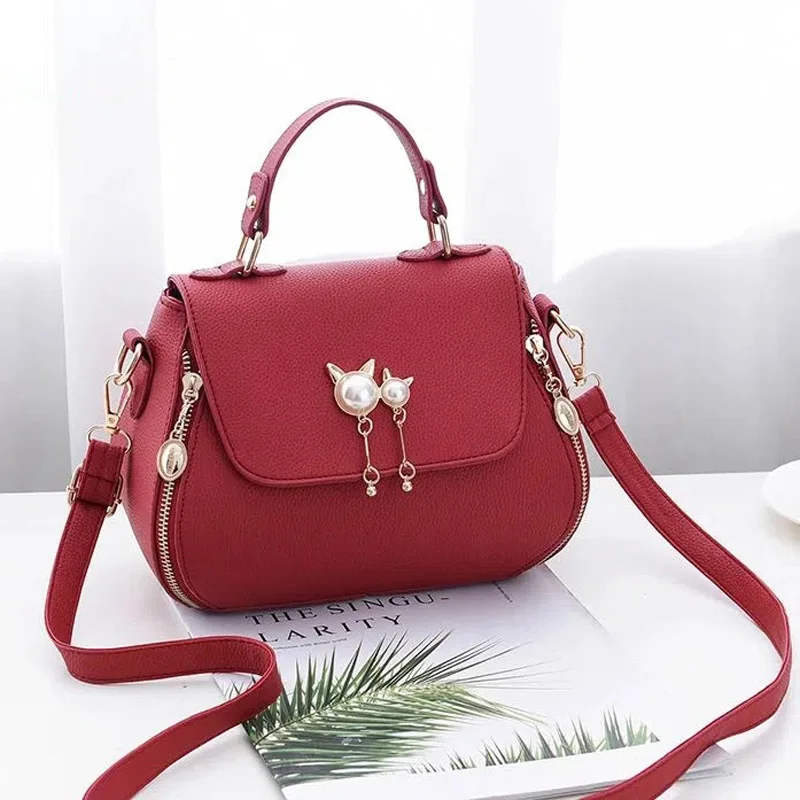 2024 Korean PU Leather Women Messenger Bag High Quality female Shoulder Bag Lace Crossbody Bag Clutches Bolsas Femininas PT1283